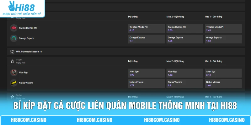Bí kíp đặt cá cược Liên Quân Mobile thông minh tại Hi88