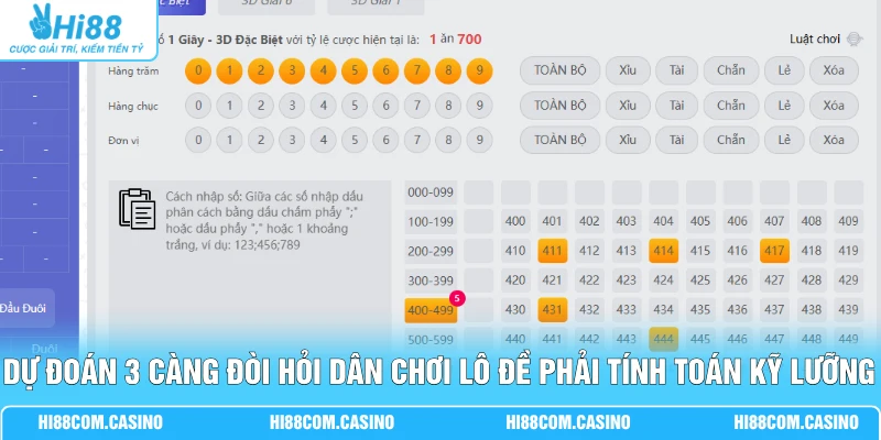 3 Càng - Nắm Vững 4 Tuyệt Chiêu Chốt Số Cực Chuẩn Tại Hi88 1 Dự đoán 3 càng đòi hỏi dân chơi lô đề phải tính toán kỹ lưỡng