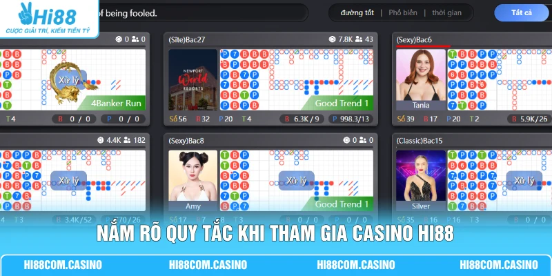 BG Trực Tuyến - Sảnh Cược Bùng Nổ Nhận Ngay 50 Tỷ Đồng 3 Nắm rõ quy tắc khi tham gia casino Hi88