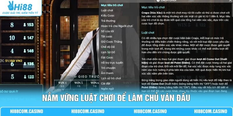 Craps | Trò Chơi Xúc Xắc Cổ Điển, Tỷ Lệ Thắng Cực Cao 50% 2 Nắm vững luật chơi để làm chủ ván đấu