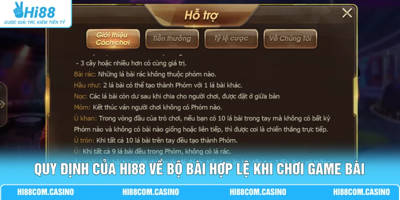 Phỏm Top 10 Game Bài Dễ Thắng Lợi Cho Tân Thủ Tại Hi88 2 Quy định của Hi88 về bộ bài hợp lệ khi chơi game bài