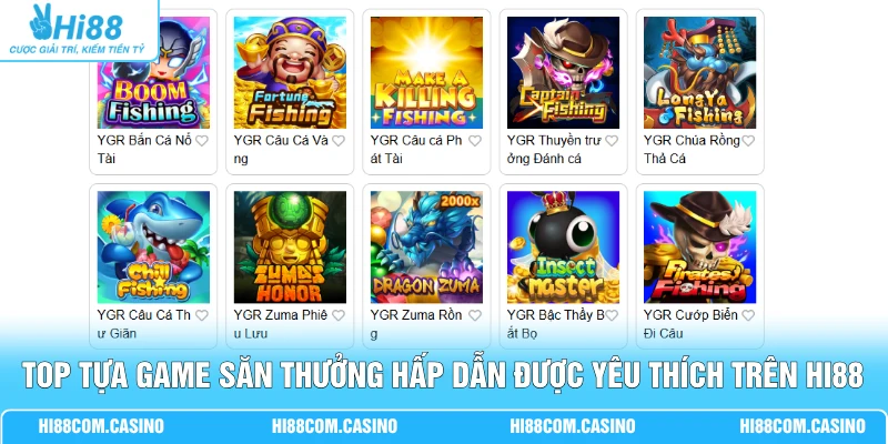 YGR Bắn Cá - Thiên Đường Săn Thưởng Với Đại Dương Chân Thực 3 Top tựa game săn thưởng hấp dẫn được yêu thích trên Hi88